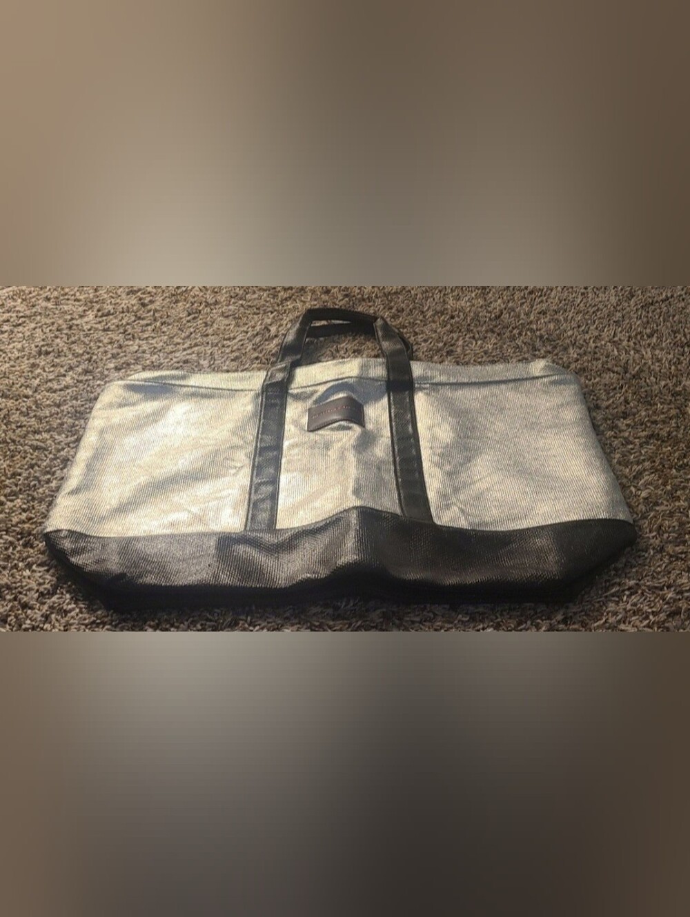 Victoria's Secret Silver and Black Travel Tote